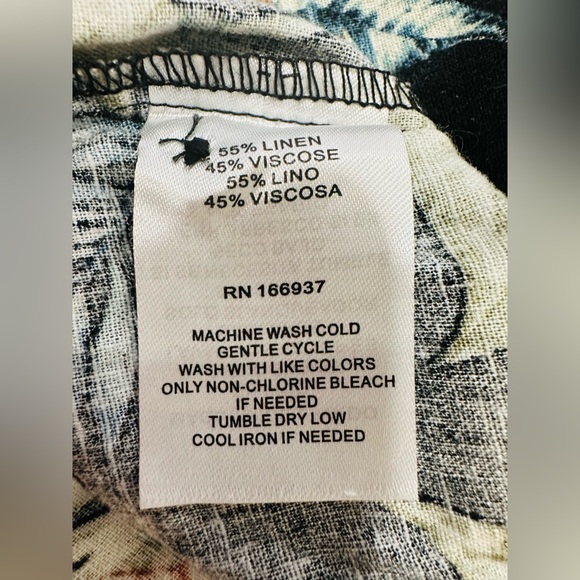 Jeremiah Linen Blend Black Floral Button Down Shirt Mens Size L Short Sleeve NWT - Picture 4 of 7